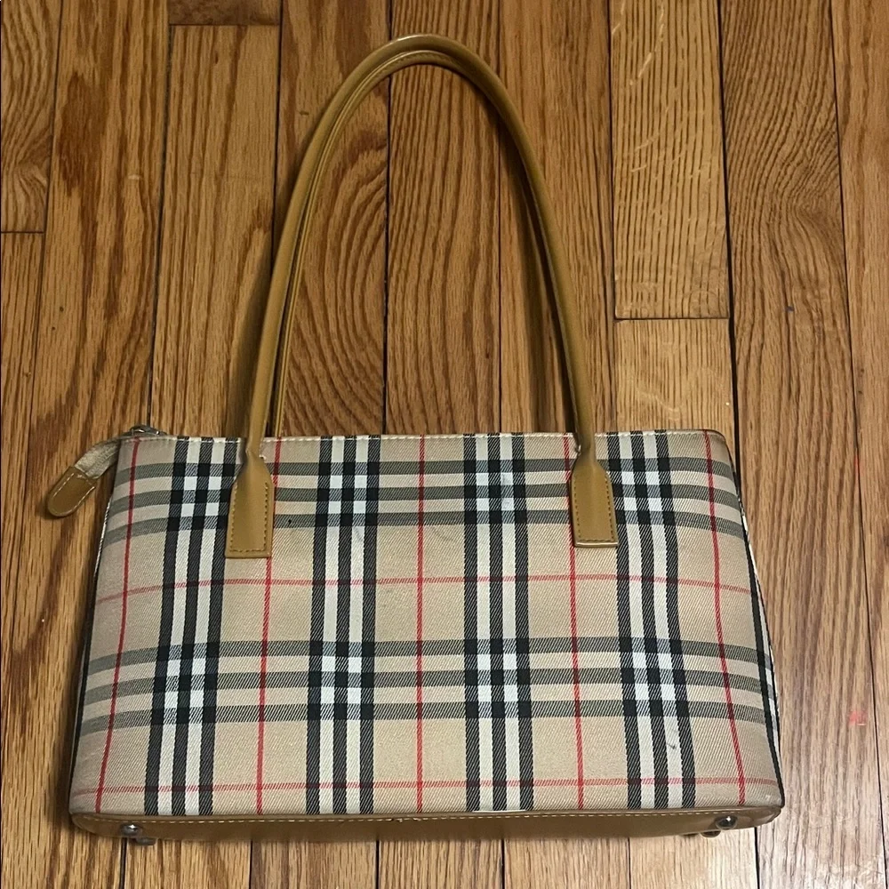 Burberry Beige and Black Plaid Shoulder Bag - Picture 2 of 2